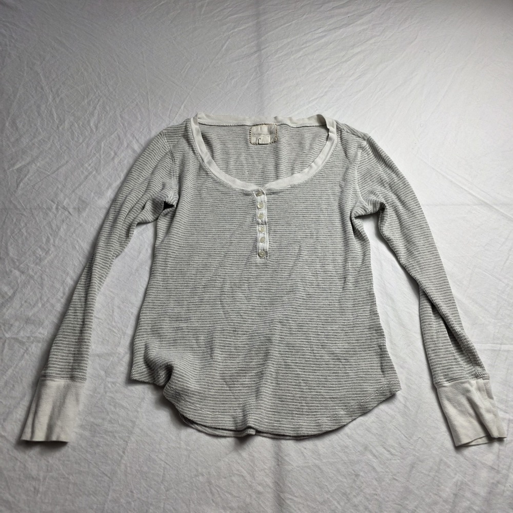 victoria's secret women's shirt striped henley y2k small